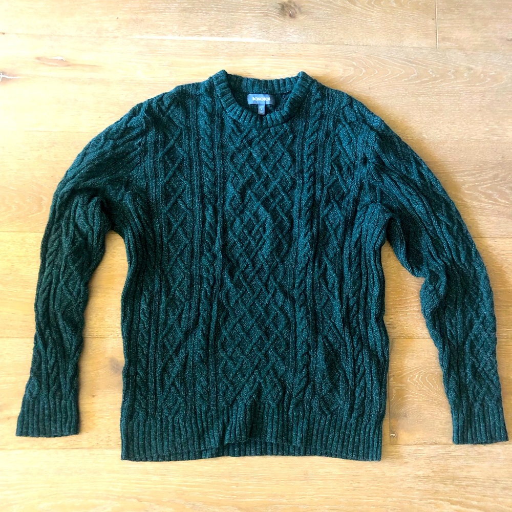 Bonobos Mens Green Knit Sweater Large